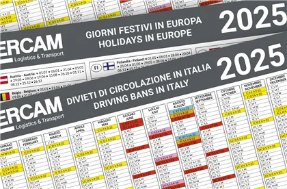 Calendari 2025: divieti di circolazione e festività